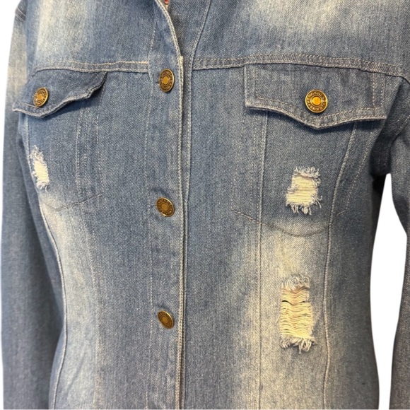 Distressed Denim Longline Dress - Picture 3 of 9